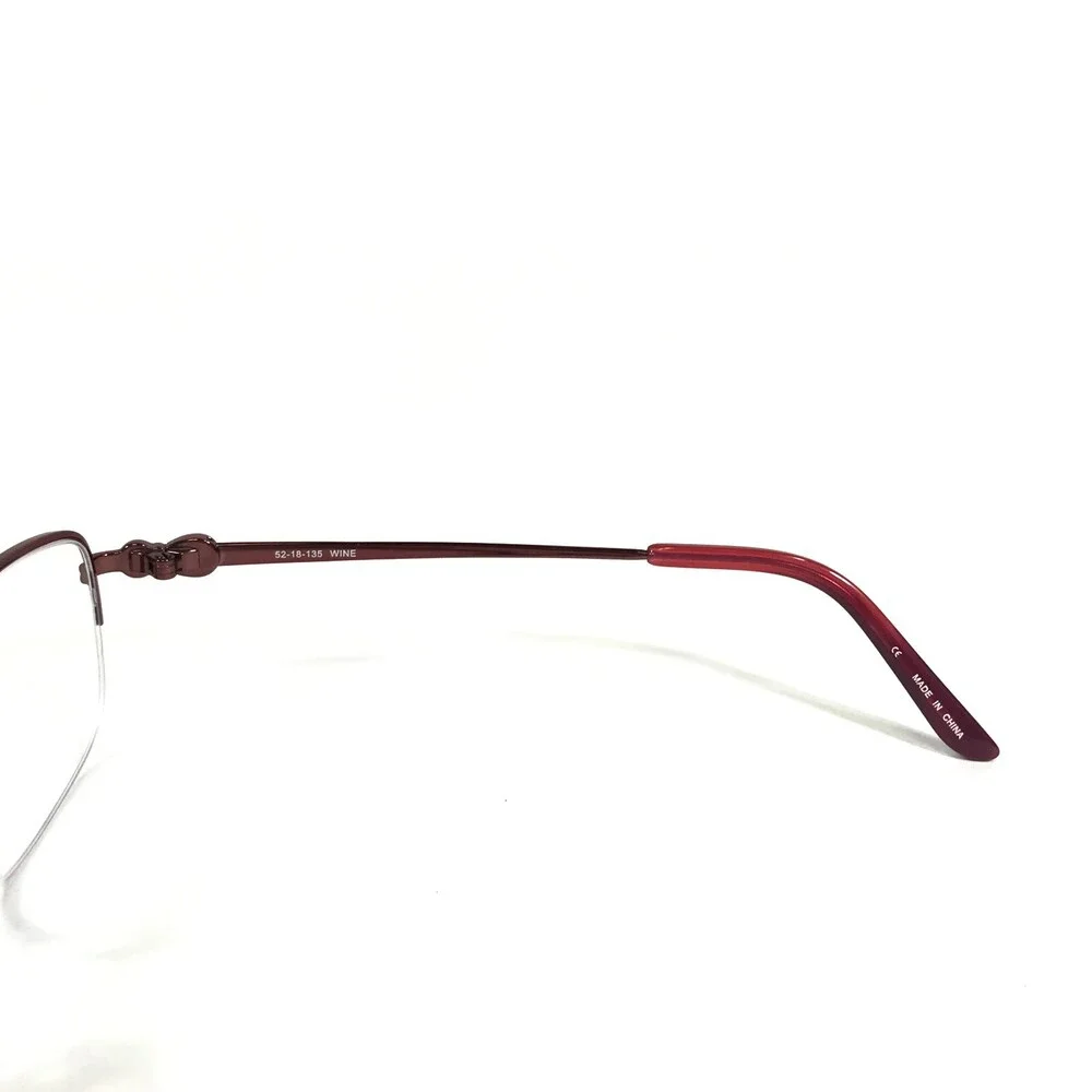 Bulova Eyeglasses Frames ASHBURN WINE Red Burgundy Cat Eye Half Rim 52-18-135